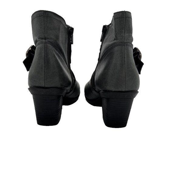 MIZ MOOZ Size 8 Gray Women Evan Leather Zippered Ankle Boots Booties - Picture 10 of 15